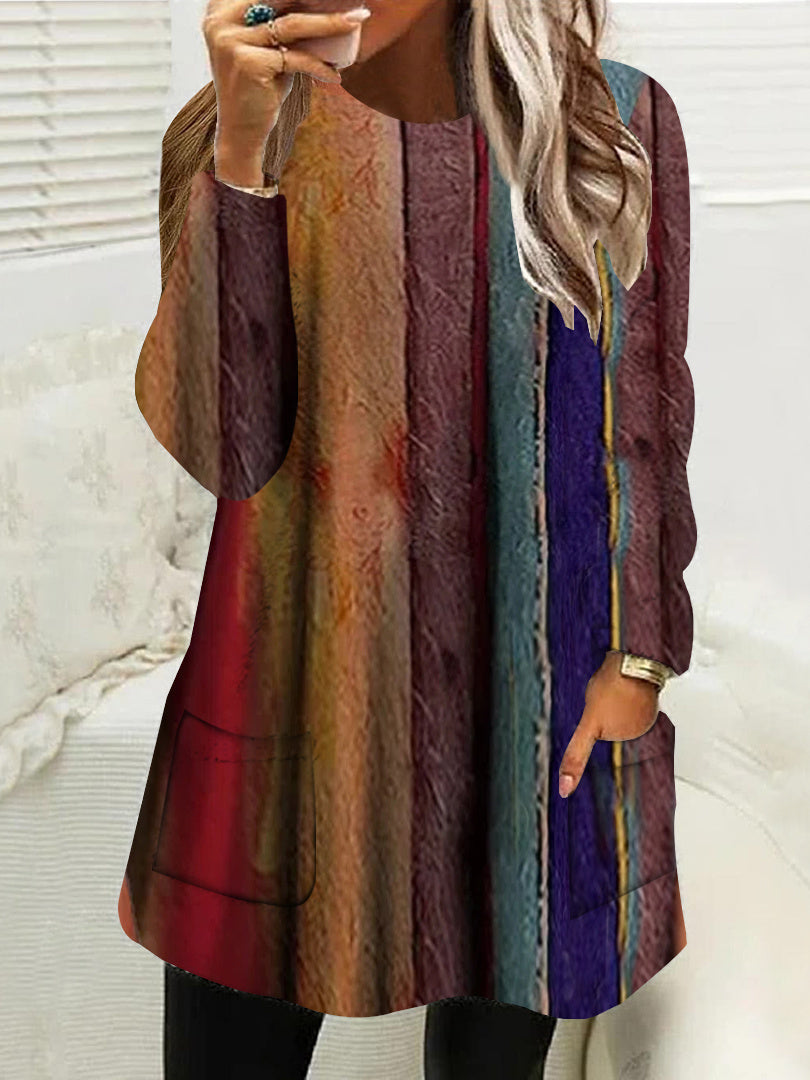 Women Half Sleeve V-neck Solid Color Dress