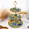 Diamond Painting Acrylic Tier Sunflower Food Serving Tray Art Craft
