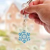 12pcs 2D Flat DIY Diamond Painting Keychain Double Sided Keyrings (Snowflakes)