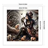 Girl With Cat-11CT Stamped Cross Stitch 50*50cm/19.69*19.69in