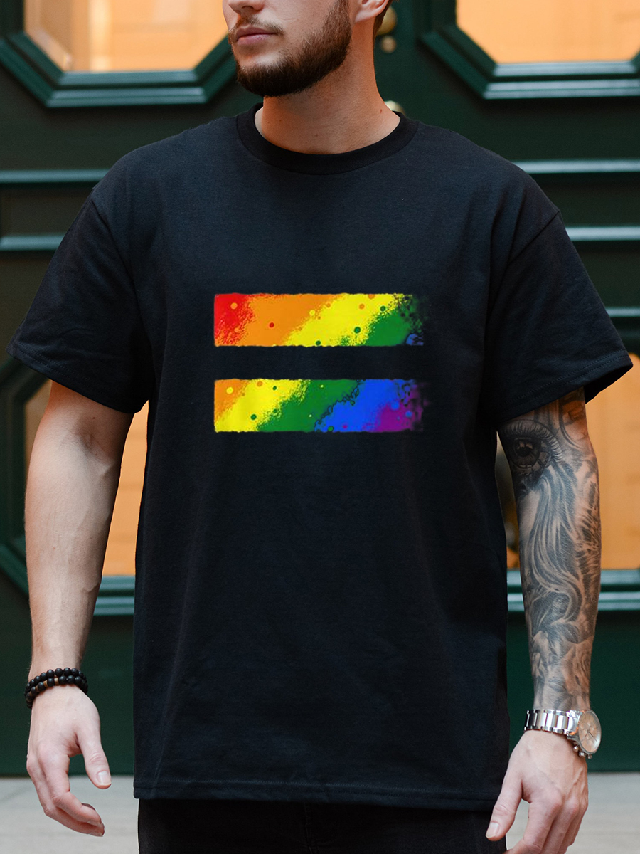 Rainbow Parallel Bars Unisex Cotton T-shirt