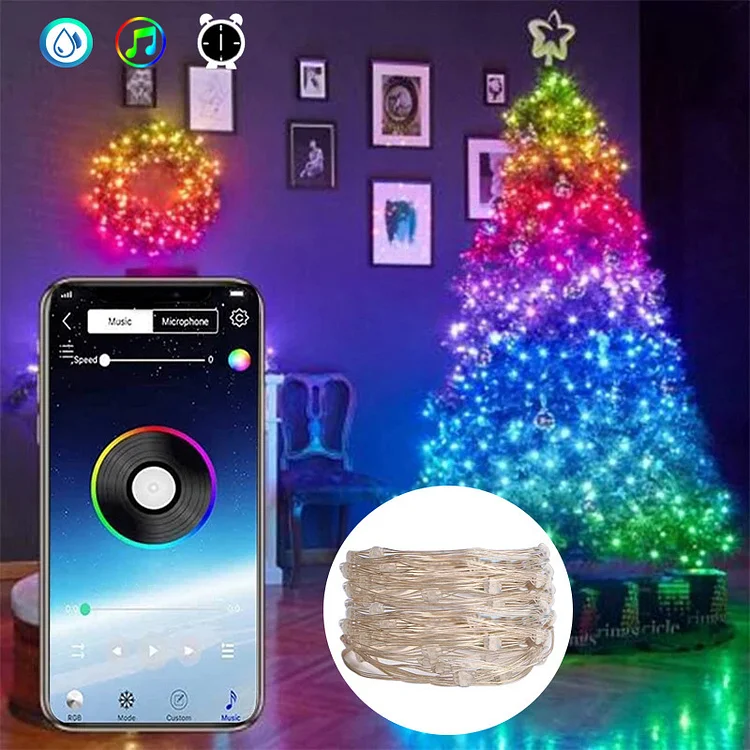 Christmas Tree Bluetooth APP Copper RGB Music Light String