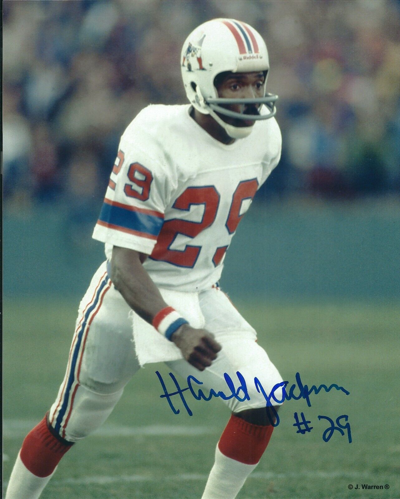 Signed 8x10 Harold Jackson New England Patriots Autographed Photo Poster painting - w/COA