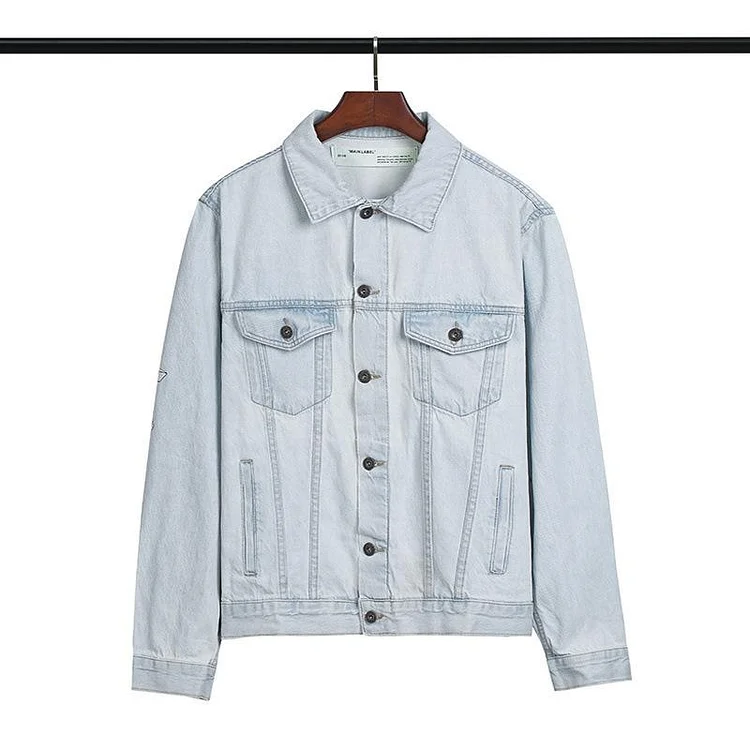 Off White Jacket Ow Letter Printed Arrow Washed Do The Old Cowboy Coat Owt