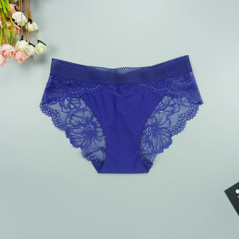 Billionm Sexy Women's Seamless Underpants Lace Female Underwear Briefs Hollow Out See Through Pants Wholesale Lots Bulk