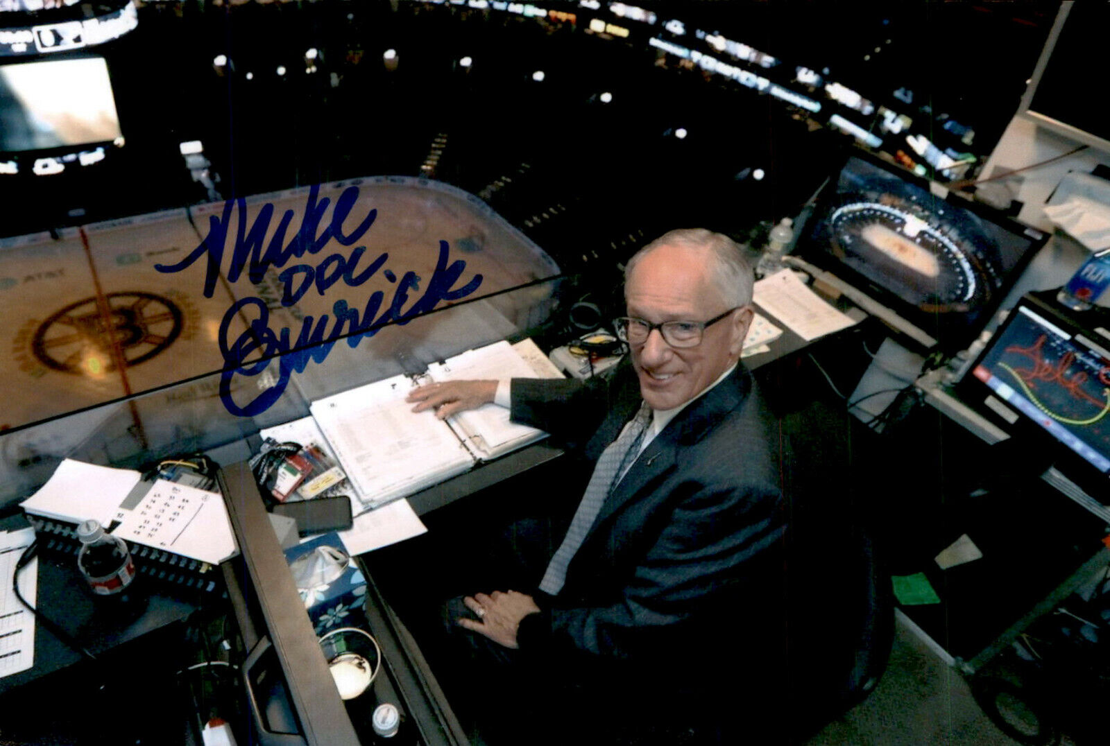 Mike ‘DOC’ Emrick SIGNED autograph 4x6 Photo Poster painting BROADCASTER / HOCKEY HALL OF FAME 3