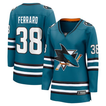 Women's San Jose Sharks #38 Mario Ferraro  Teal Home Player Jersey