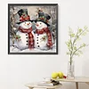 Bonhomme de neige de No&euml;l-Peinture Diamant Ronde Compl&egrave;te-30*30CM
