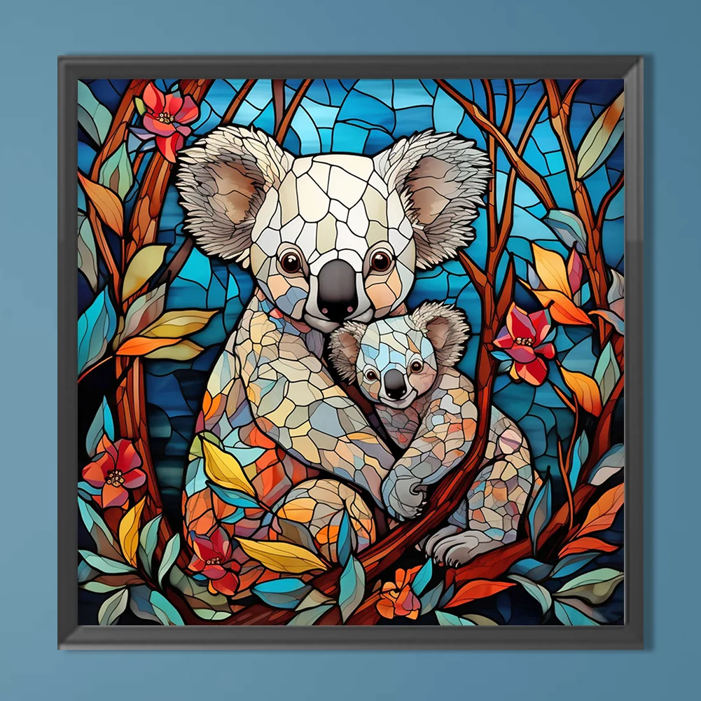 Diamond Painting - Full Round Drill - Stained Glass Koala(Canvas|40*40cm)
