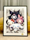 Sanrio Friends Popping out from Newspaper Decorative Painting - Hello Kitty - Xingkong Studio - A3 Size
