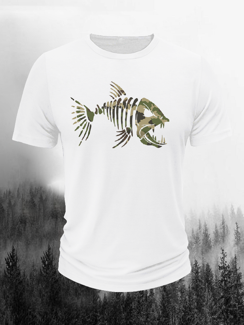 Men's Camouflage Bone Fish Short-Sleeved Shirt in  mildstyles