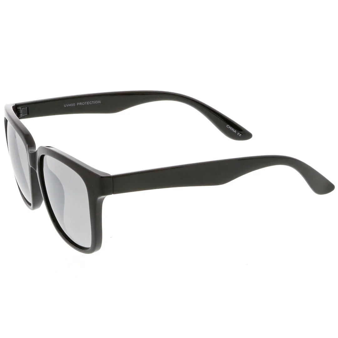 Large Horn Rimmed glasses With Wide Arms Mirrored Square Lens 57mm