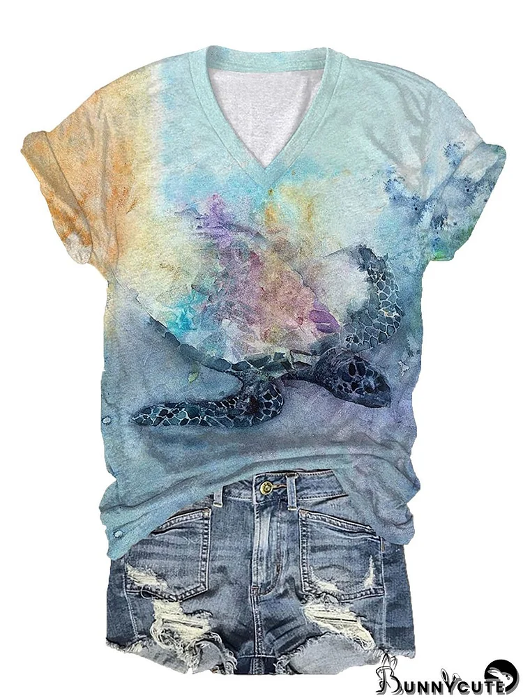 Women's Maui Sea Turtle Print T-Shirt
