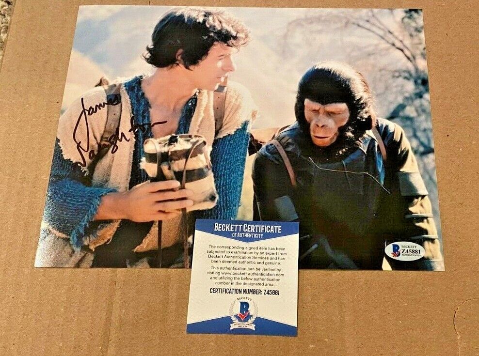 JAMES NAUGHTON SIGNED PLANET OF THE APES 8X10 Photo Poster painting BECKETT CERTIFIED BAS