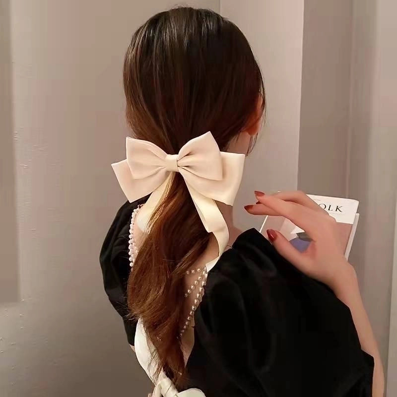 Korean New Bow Hair Accessories Solid Color Bows Hairpins2
