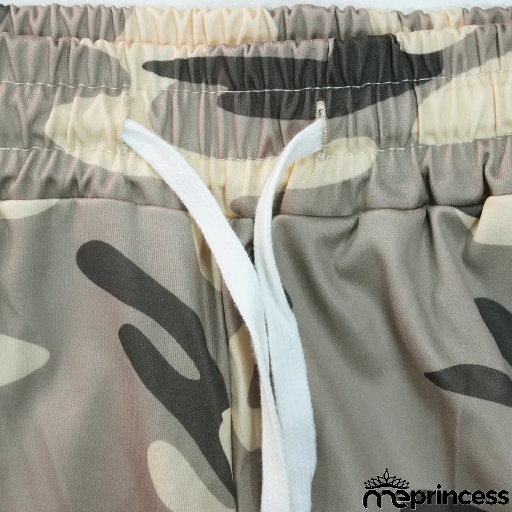 Plus Size Women Sport Camouflage Print Trousers