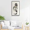 Ink Architectural Cat - 14CT Stamped Cross Stitch - 30*55cm