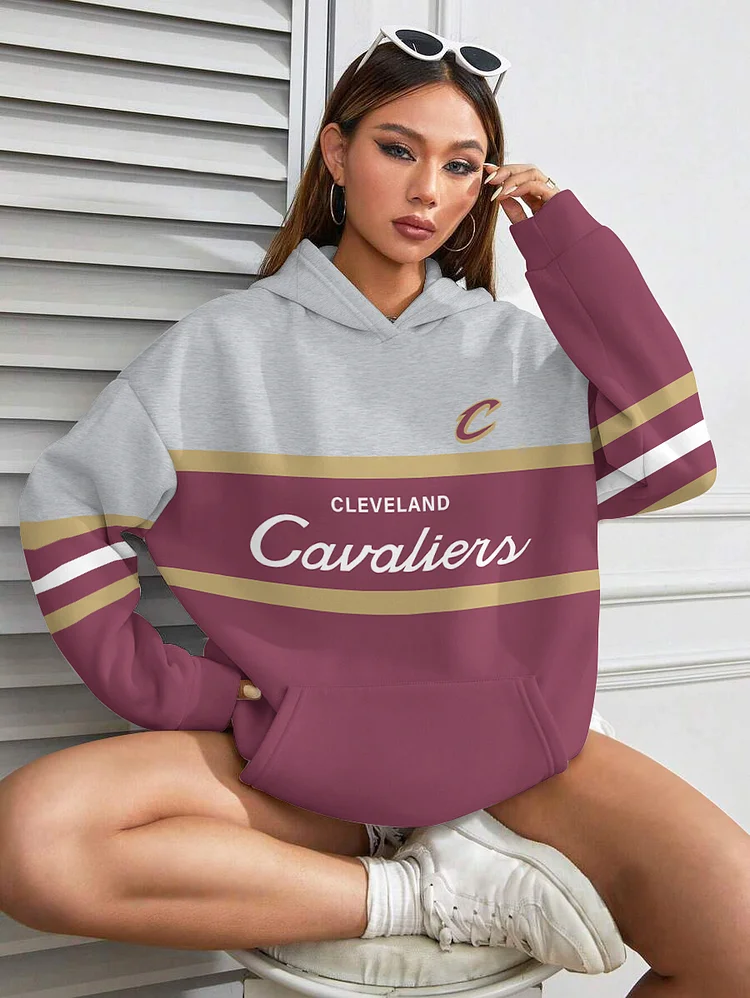 Cleveland CavaliersPrinted  Hooded Pocket Pullover Hoodie