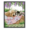 (Counted/Stamped)Sleeping Cat And Dog-14CT Cross Stitch 28*33cm/11.02*12.99in