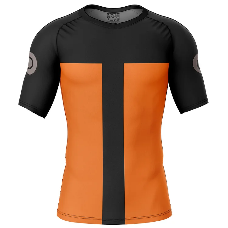 Naruto Uzumaki Short Sleeve Rash Guard Compression Shirt