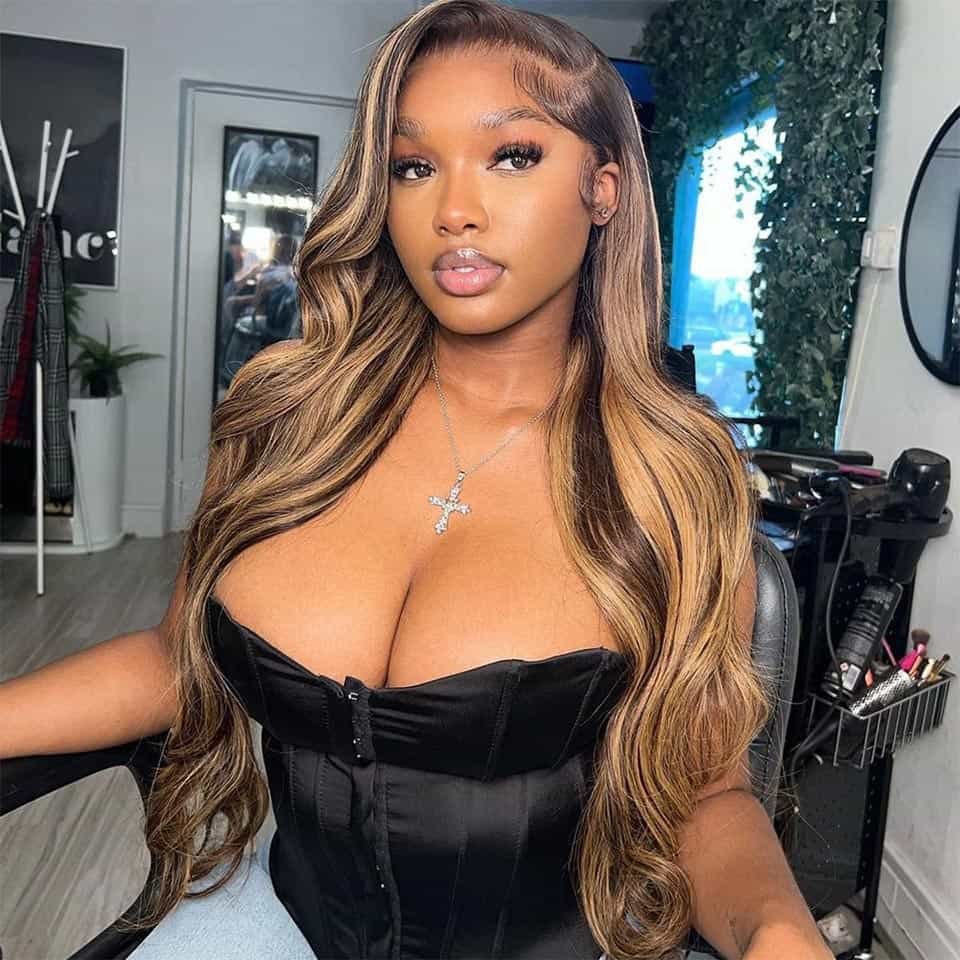 Affordable Invisible Glueless Lace Wig | Honey Blonde Wave Wigs | Fits Any Head Shape US Mall Lifes