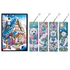 (US Local)Christmas Bear A5 Size Diamond Painting Notebook Set with 4Pcs Bookmark Gift