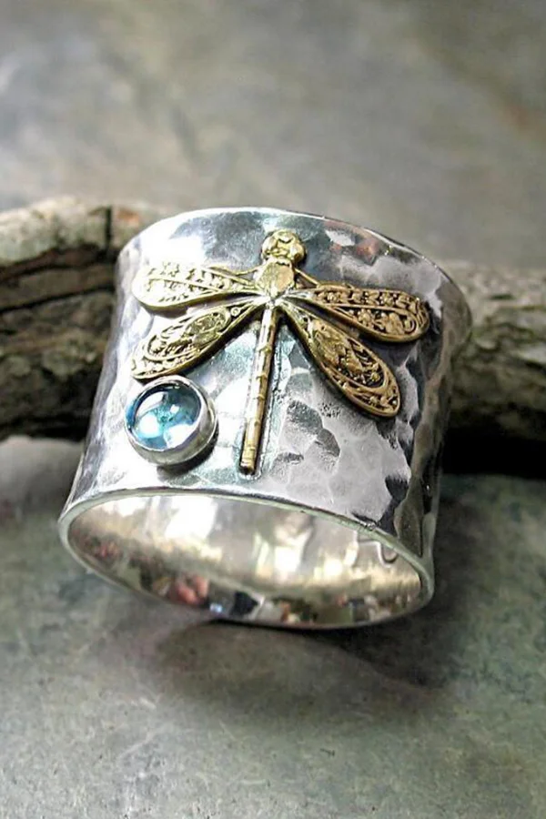 Vintage Style Vacation Mysterious Dragonfly Alloy Ring