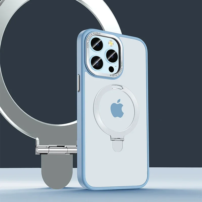 New Design Shockproof iPhone 15 Case Compatible with MagSafe (with Stand)
