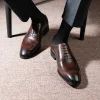 Mens Leather Brogue Oxford Dress Shoes Business