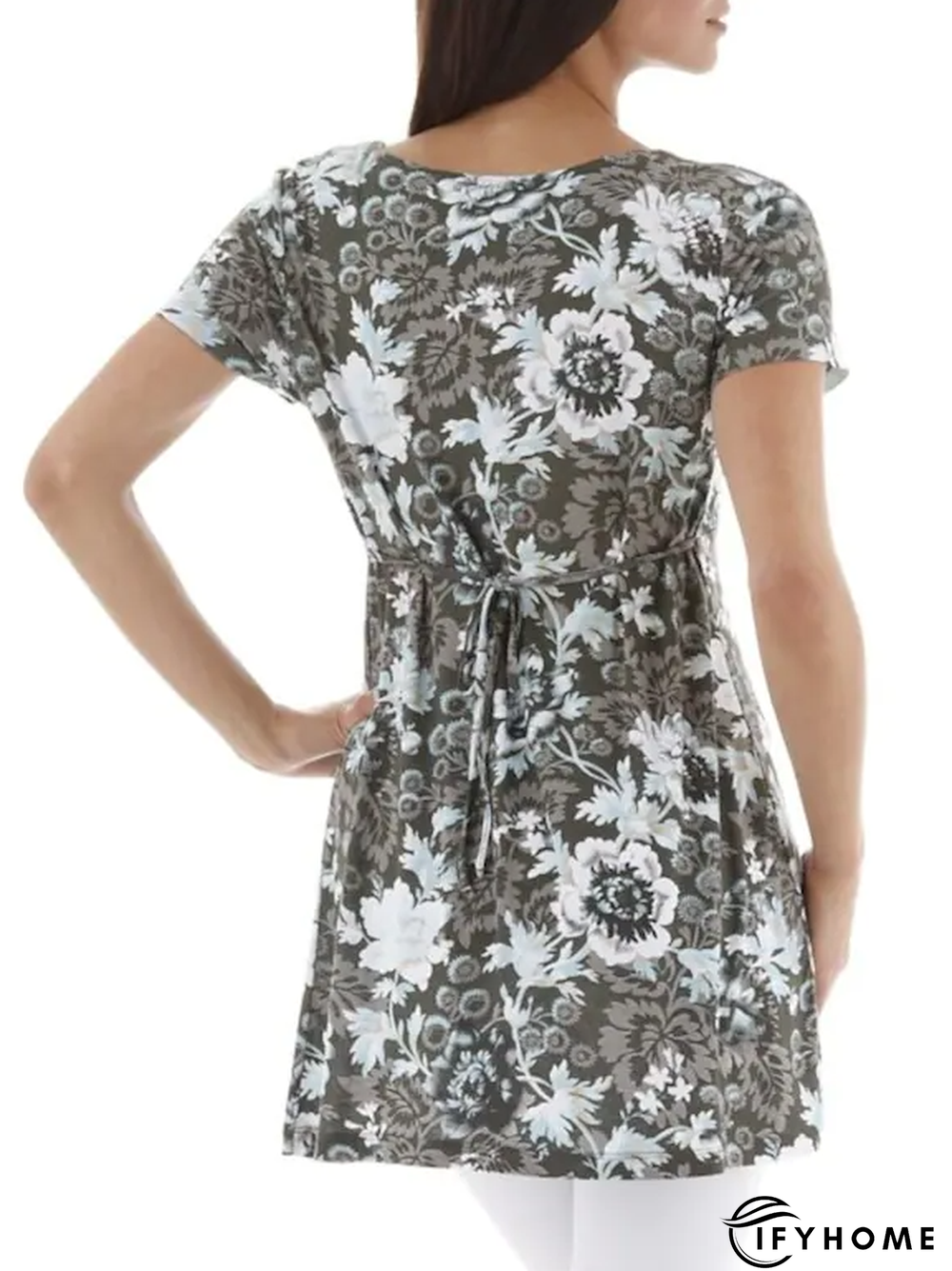 Floral V Neck Casual T-Shirt | IFYHOME