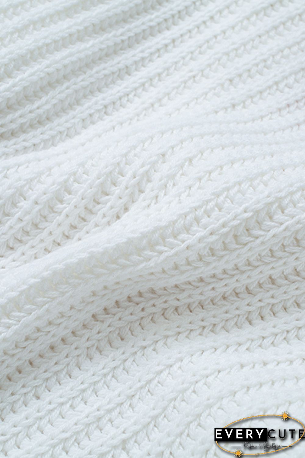 White Tainted Love Cotton Distressed Sweater