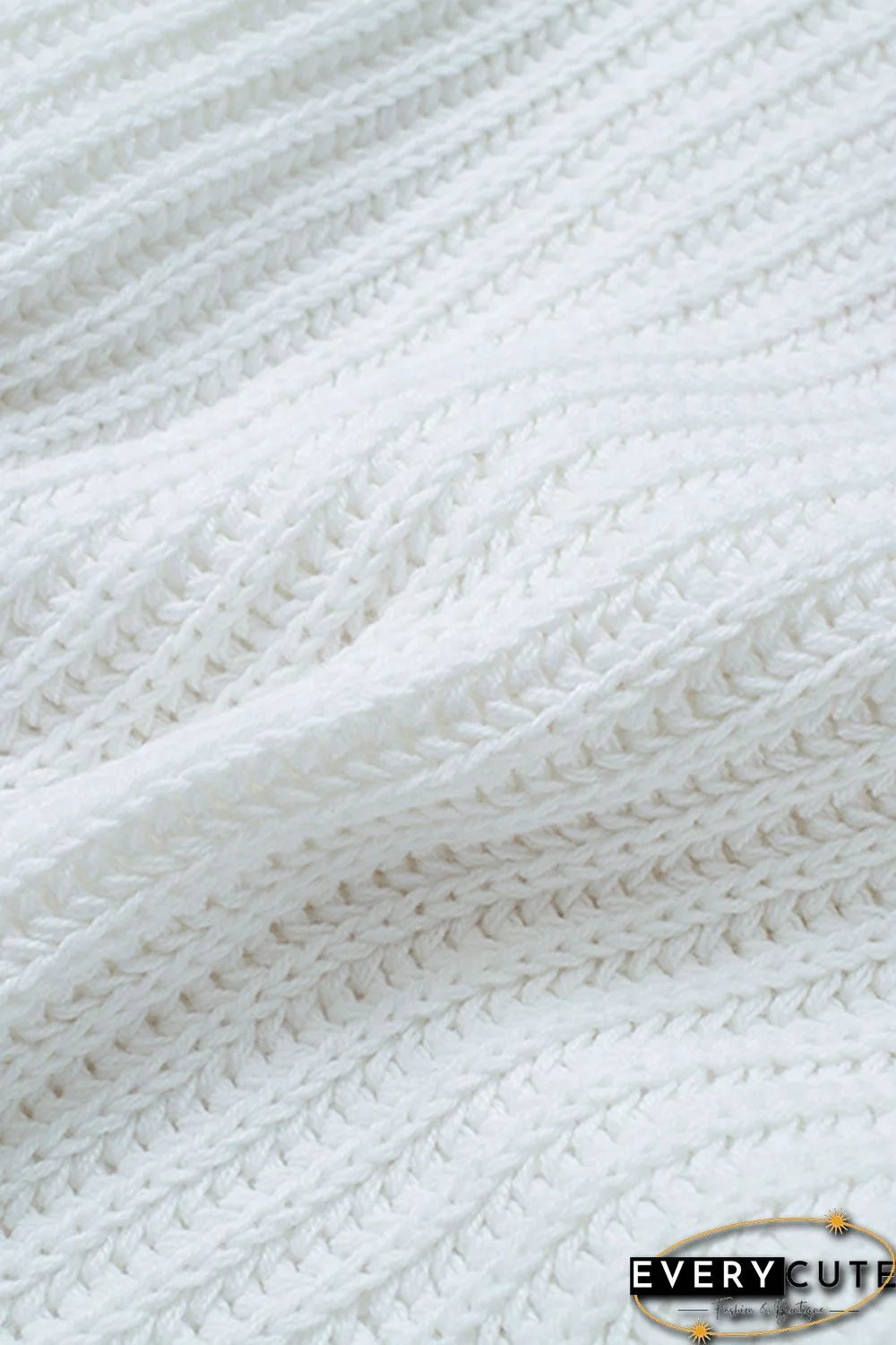 White Tainted Love Cotton Distressed Sweater