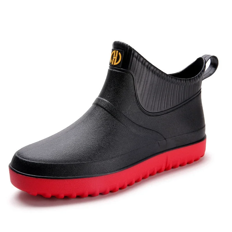 Men Rubber Rain Shoes Slip On Waterproof Low-Heel Tube PVC Rain Boots Work 2020 Hot Sale Men's Boots yui89