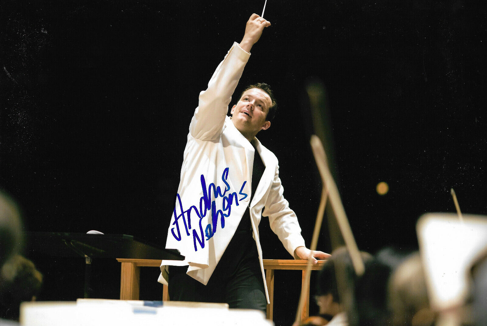 Andris Nelsons Conductor signed 8x12 inch Photo Poster painting autograph