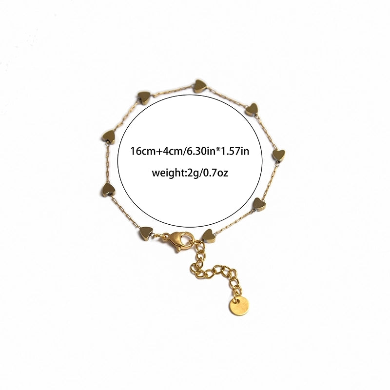 IG Style Casual Pentagram Heart Shape Solid Color 304 Stainless Steel 14K Gold Plated Bracelets In Bulk