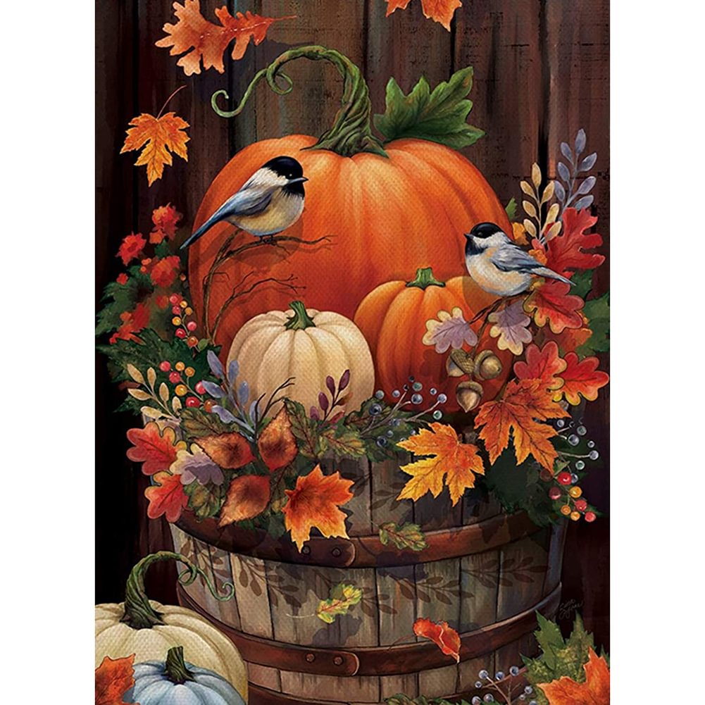 Pumpkin Bird - 11CT Stamped Cross Stitch(40*55cm)