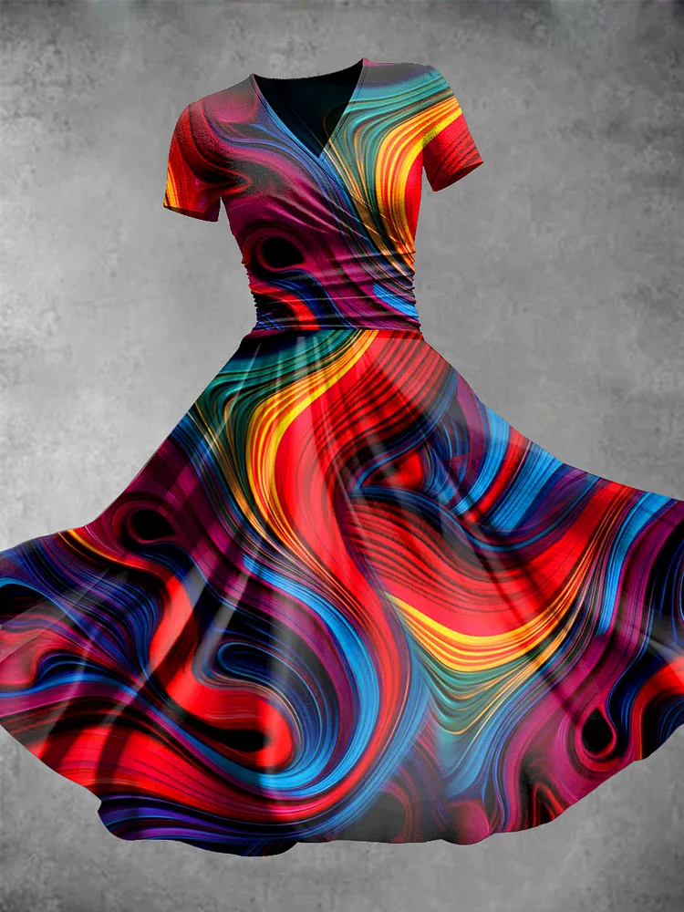 Women's Rainbow Print Dress
