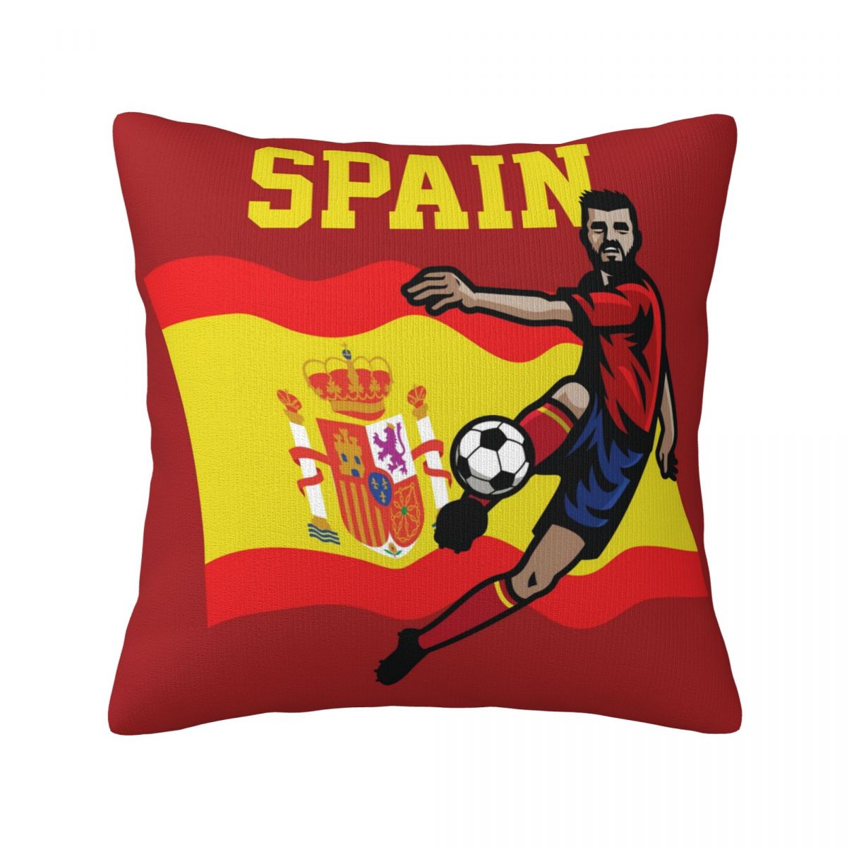 Spain Soccer Player Decorative Square Throw Pillow Covers