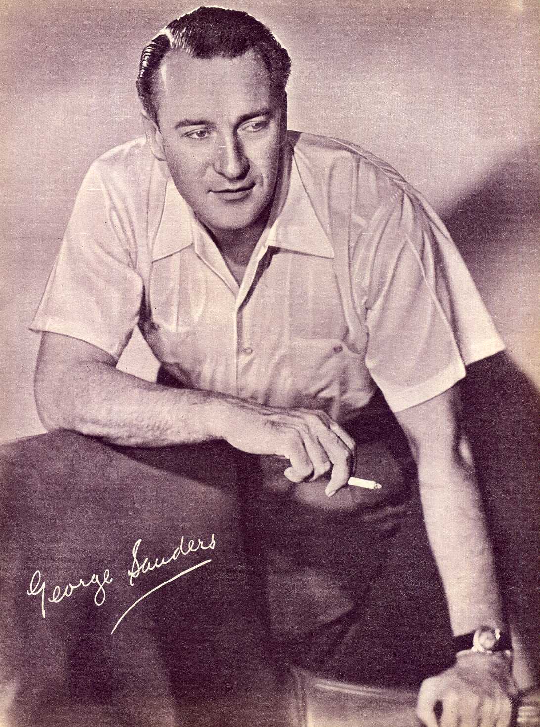 GEORGE SANDERS Autographed Photo Poster paintinggraph - Film Star Actor - preprint