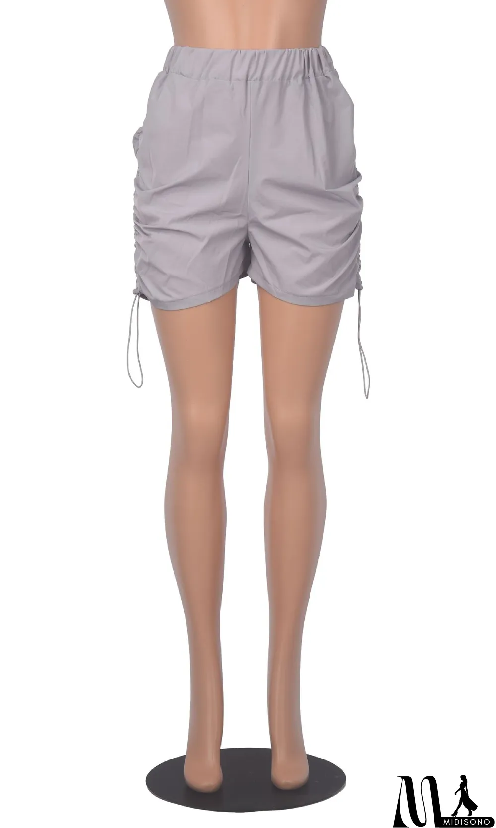 MidiSono - Solid Draw Pleated Sport Short