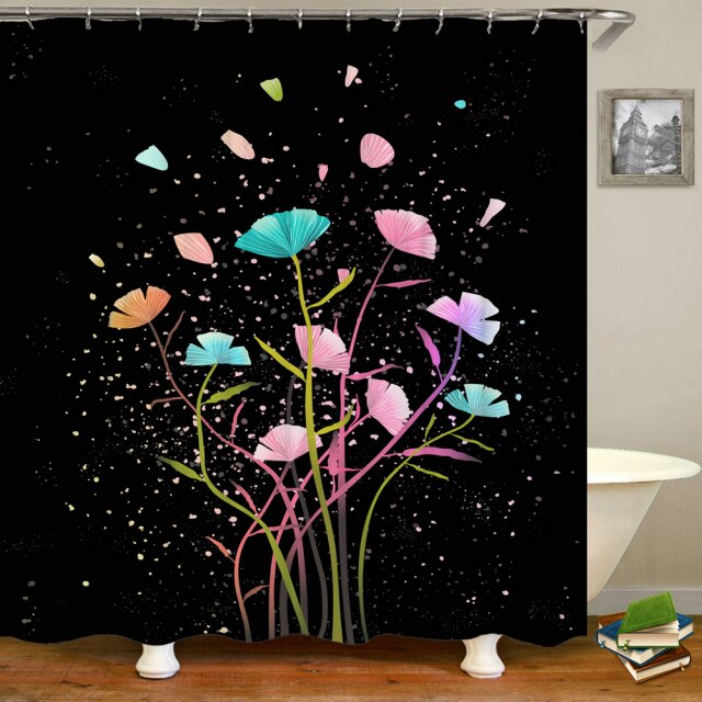 

Shower Curtain – Flowers Birds Feather-180*180cm, 501 Original