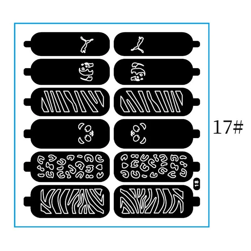 Hollow Leaves Series Nail Stickers Flowers Heart Star Self-adhesive Manicures Sticker For Nail Polish DIY Decorations Tips