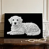 DIY Pearl Painting Dog for Home Wall Decor with Frame(20x30cm)