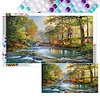 (US Local)2pack Landscape 5D DIY Full Drill Round Big Size Diamond Painting Kit Home Decor 70x40cm