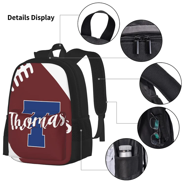 Personalized Football Kids School Backpack Set|S24