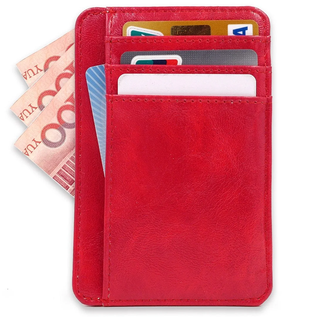 Kandouren Slim Minimalist RFID Leather Wallets,Front Pocket Wallet,Credit Card Holder for Men & Women,Money Clip