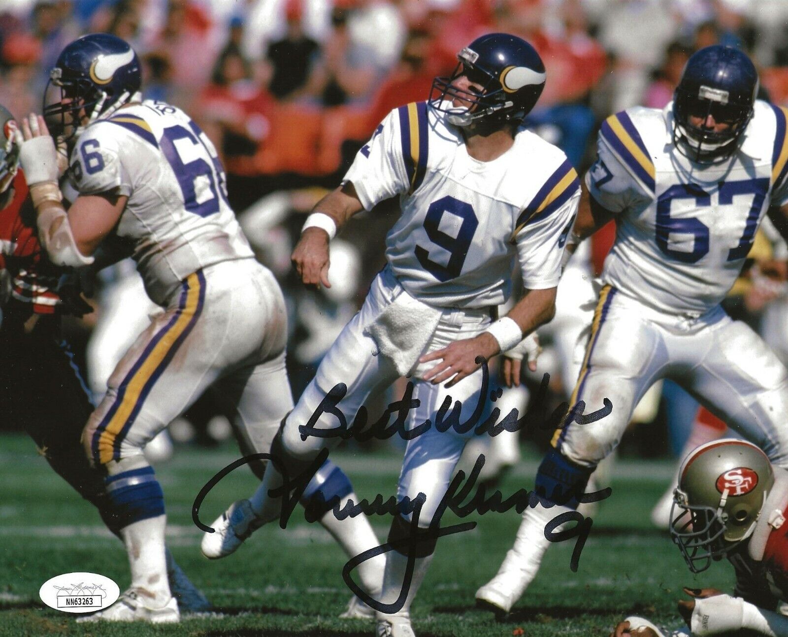 Tommy Kramer signed Minnesota Vikings 8x10 Photo Poster painting autographed 2 JSA