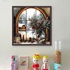 (Stamped/Counted) Christmas Snow Scene By Window-11CT Cross Stitch 45*45cm/17.72*17.72in