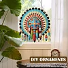 (US Only)Acrylic 2D Flat Indian Shield DIY Hanging Diamond Art Kits Wall Door Decoration