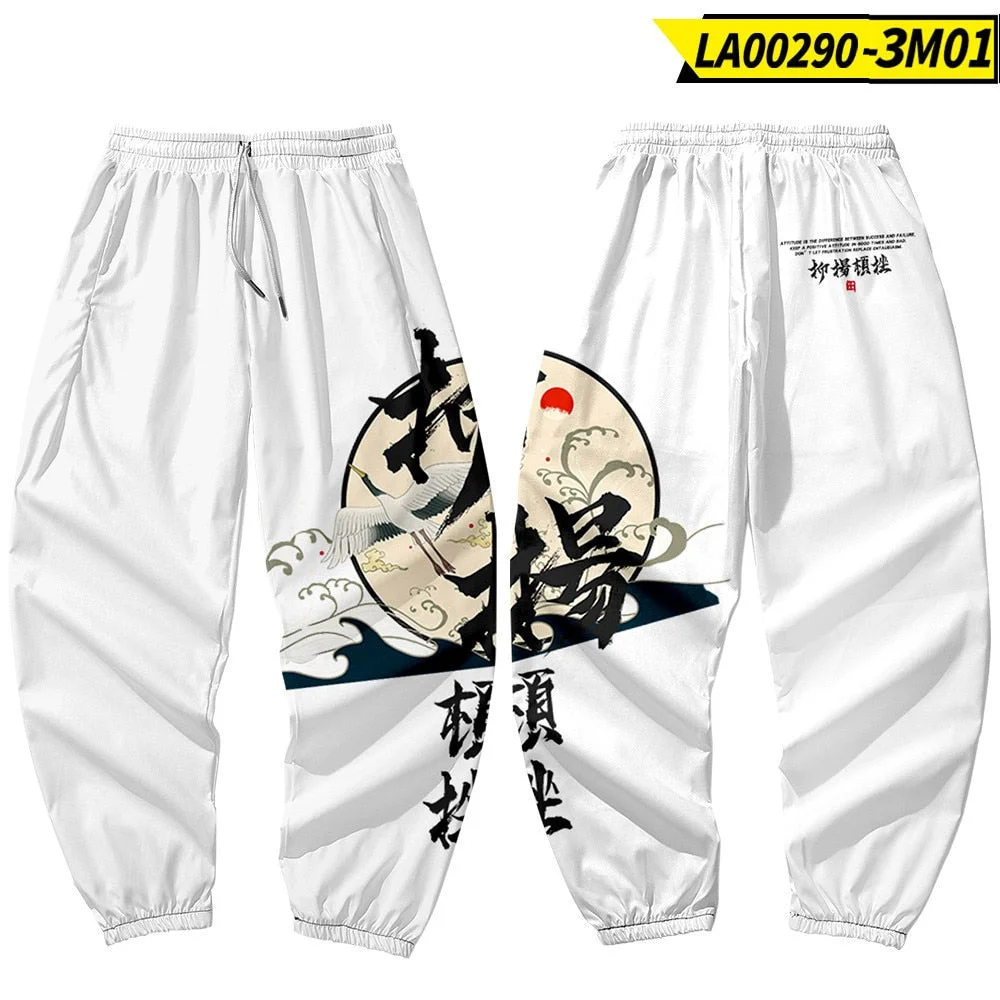 Japanese Style Anime Sweatpants Men Multi Pocket Long Cargo Pant Harajuku Jogger Trousers Streetwear Pants Plus Size 4XL 5XL 6XL